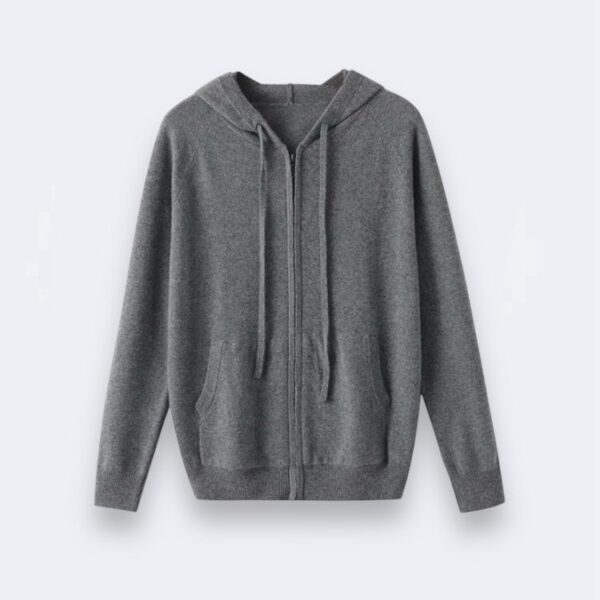 Cashmere Zip Hoodie Grey